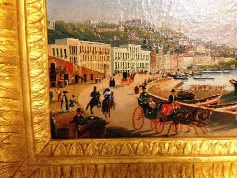 Italian 19th Italie (Naples) Oil Painting On Canvas For Sale