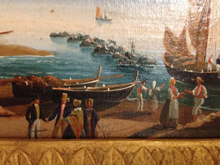18th Century and Earlier 19th Italie (Naples) Oil Painting On Canvas For Sale