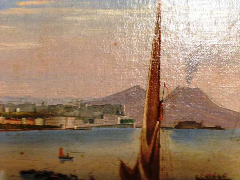 19th Italie (Naples) Oil Painting On Canvas For Sale 1