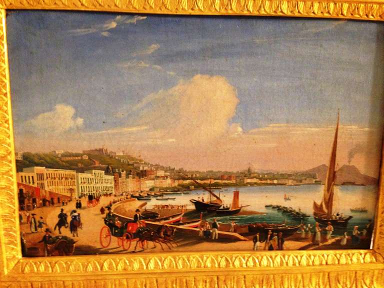 Charles X 19th Italie (Naples) Oil Painting On Canvas For Sale