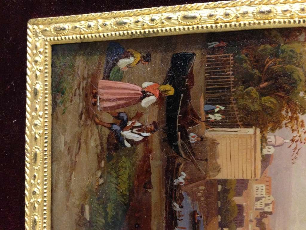 19th Italie(Naples)Oil On Glass In Excellent Condition For Sale In Paris, FR