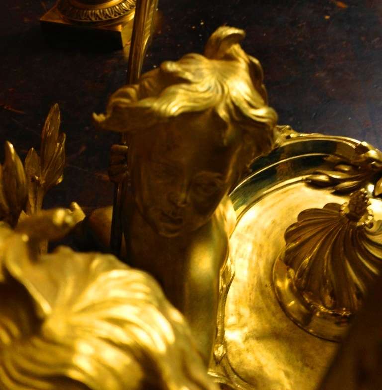 19th Napoleon III French Inkwell Gilt Bronze For Sale 4