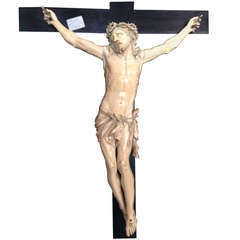 19th Century French Christ In Ivory