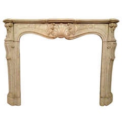 19th French Carrara White Marble Chimney