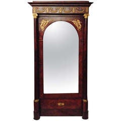 19th French Empire cupboard in mahogany flame