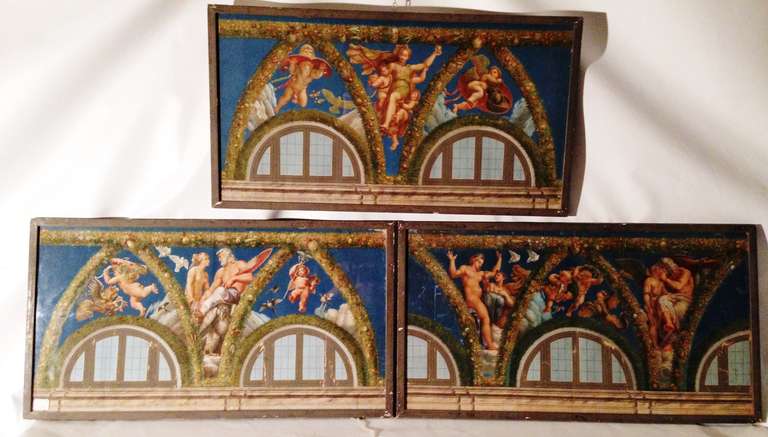 19th French Three Watercolors Mythological Figures In Good Condition For Sale In Paris, FR