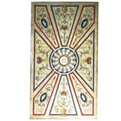 19th French Ceiling Panel Oil on Canvas