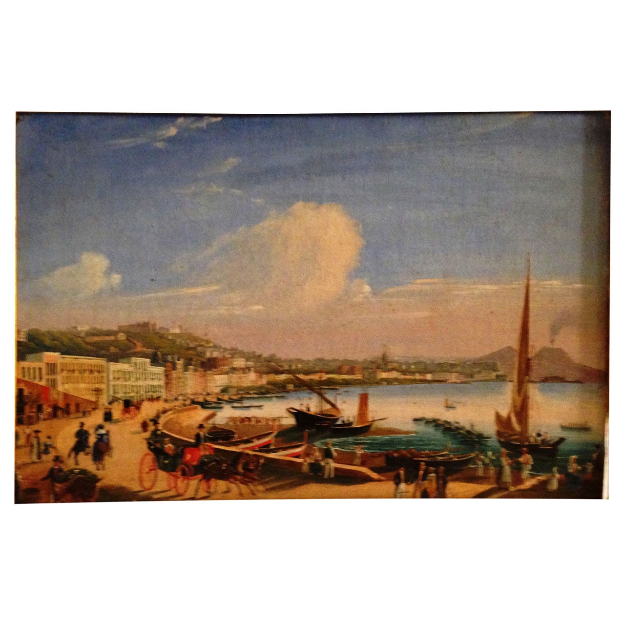19th Italie (Naples) Oil Painting On Canvas For Sale