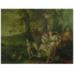 18th French Oil On Copper "The Rape Of Europe"