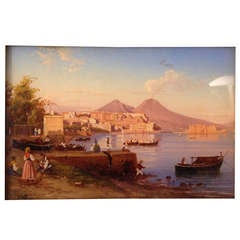 19th Italie(Naples)Oil On Glass