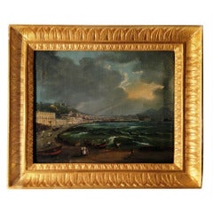 19th Italie Oi On Canvas "Bay Of Naples"