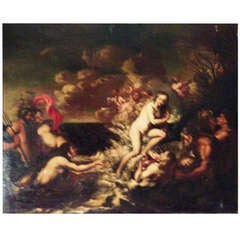 18th Italie Oil On Canvas  "The Triumph Of Neptune"