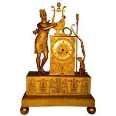 19th French Clock In Bronze Gold Charles X