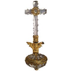 19th French Cross In Rock Crystal