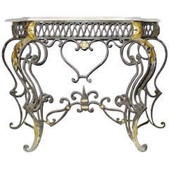 20th French Wrought Iron Console