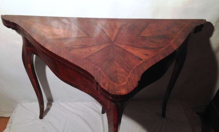 18th Century Italian (Genoa) Playing Table In Ebony and Rosewood