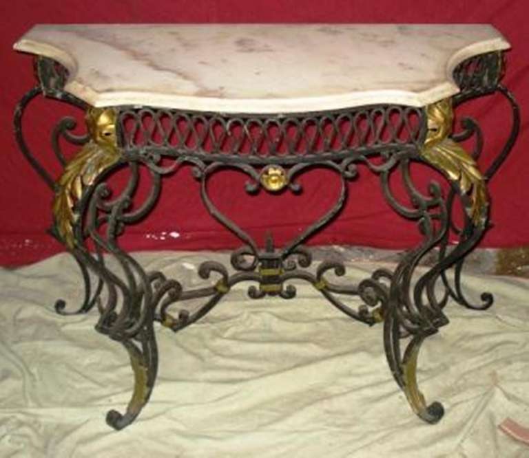 20th French Wrought Iron Console