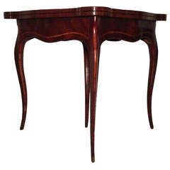 Antique 18th Century Italian (Genoa) Playing Table In Ebony and Rosewood