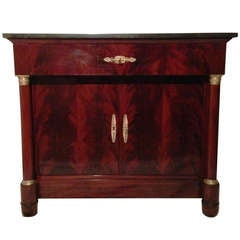 Antique French 20th  Century Empire St. Flamed Mahogany Buffet