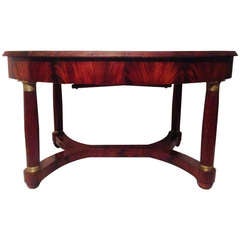 19th Century French Extendable Dining Empire Style Table with Gilt Bronze
