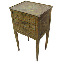 19th Century Floral Hand-Painted Three-Draw Stand, Mid-1800s 10