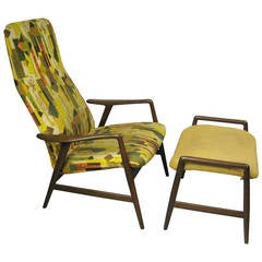 Mid-Century Folke Ohlsson DUX Recling Chair with Ottoman 6