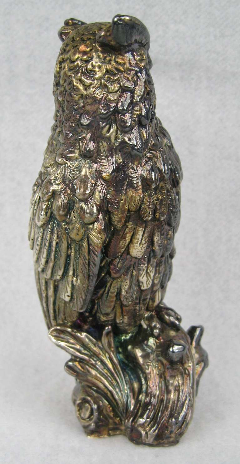 Highly Detailed Sterling Silver Owl at 1stDibs