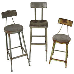 Industrial Machine Age shop Stools, out of the famous Schrade Knife Factory NY 8