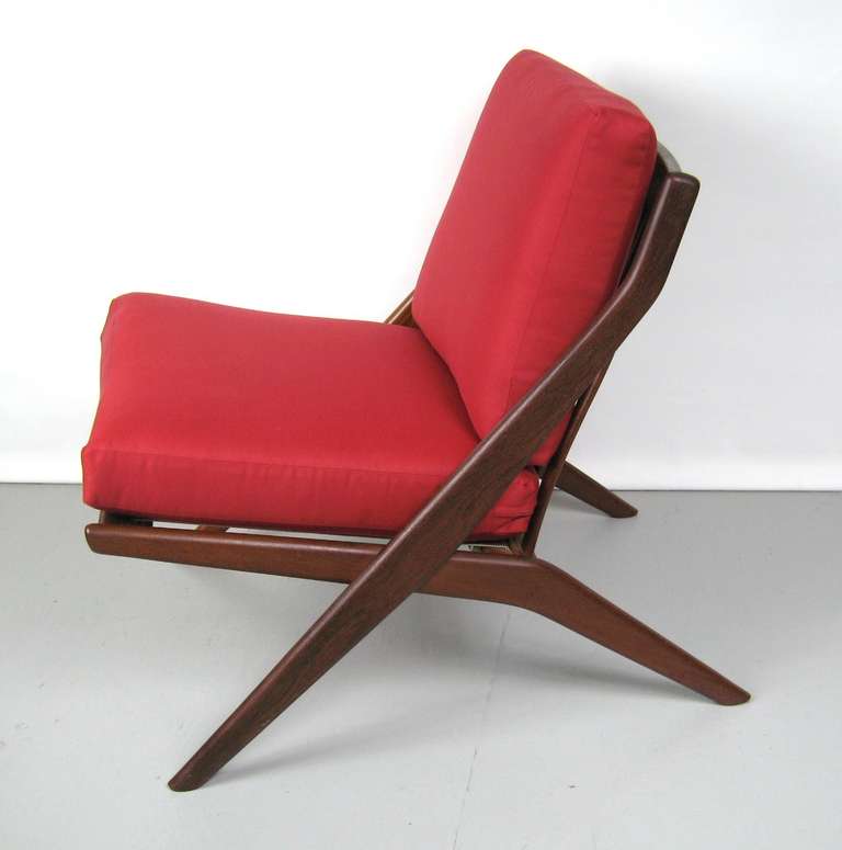 Mid-Century Modern Folke Ohlsson for DUX Walnut Scissor Chairs