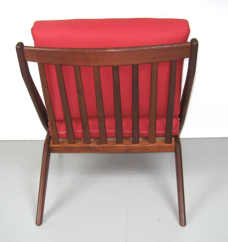 American Folke Ohlsson for DUX Walnut Scissor Chairs