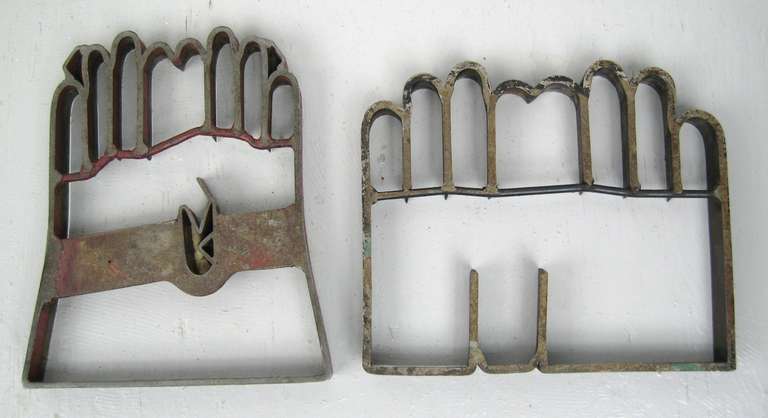 Metal Mid-Century Industrial Glove Hand Mold/Cutter