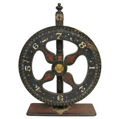 Hand-Painted Early Americana Folk Art Game Wheel 8