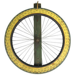 Hand-Painted Early Americana Folk Art Wall Mount Game Wheel 1