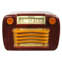 1946 Sentinel 284 Rot & Gelbes Katalin Bakelit Radio