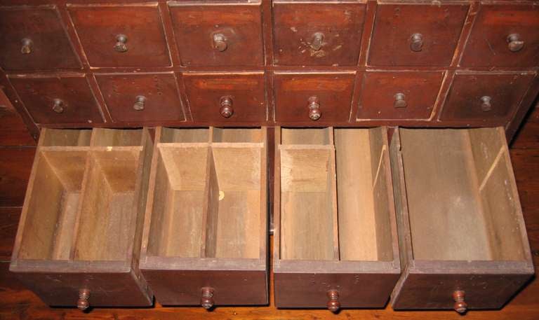 19th Century 19th C. 32 Drawer Apothecary Cabinet With Original Finish