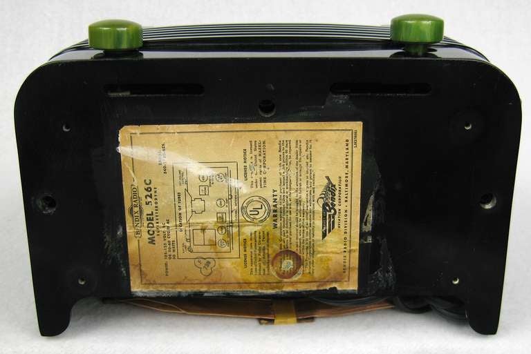 American 1946 Bendix 526C Green and Black Catalin / Bakelite Tube Radio