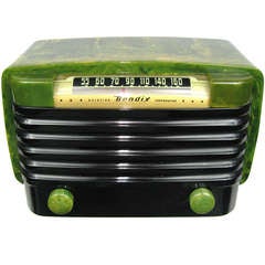 Vintage 1946 Bendix 526C Green and Black Catalin / Bakelite Tube Radio