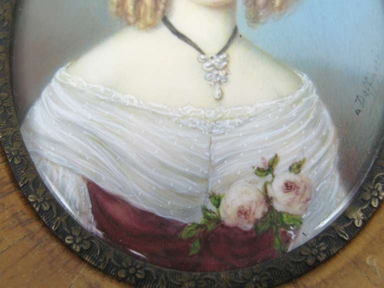 Pair of 19th Century Ivory Framed Portraits Signed Moritz Michael Daffinger In Excellent Condition In Newfoundland, PA
