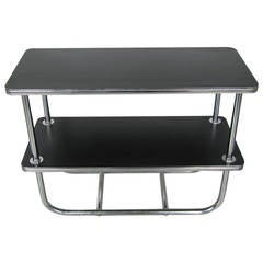 Royal Chrome Side Table with Black top 2