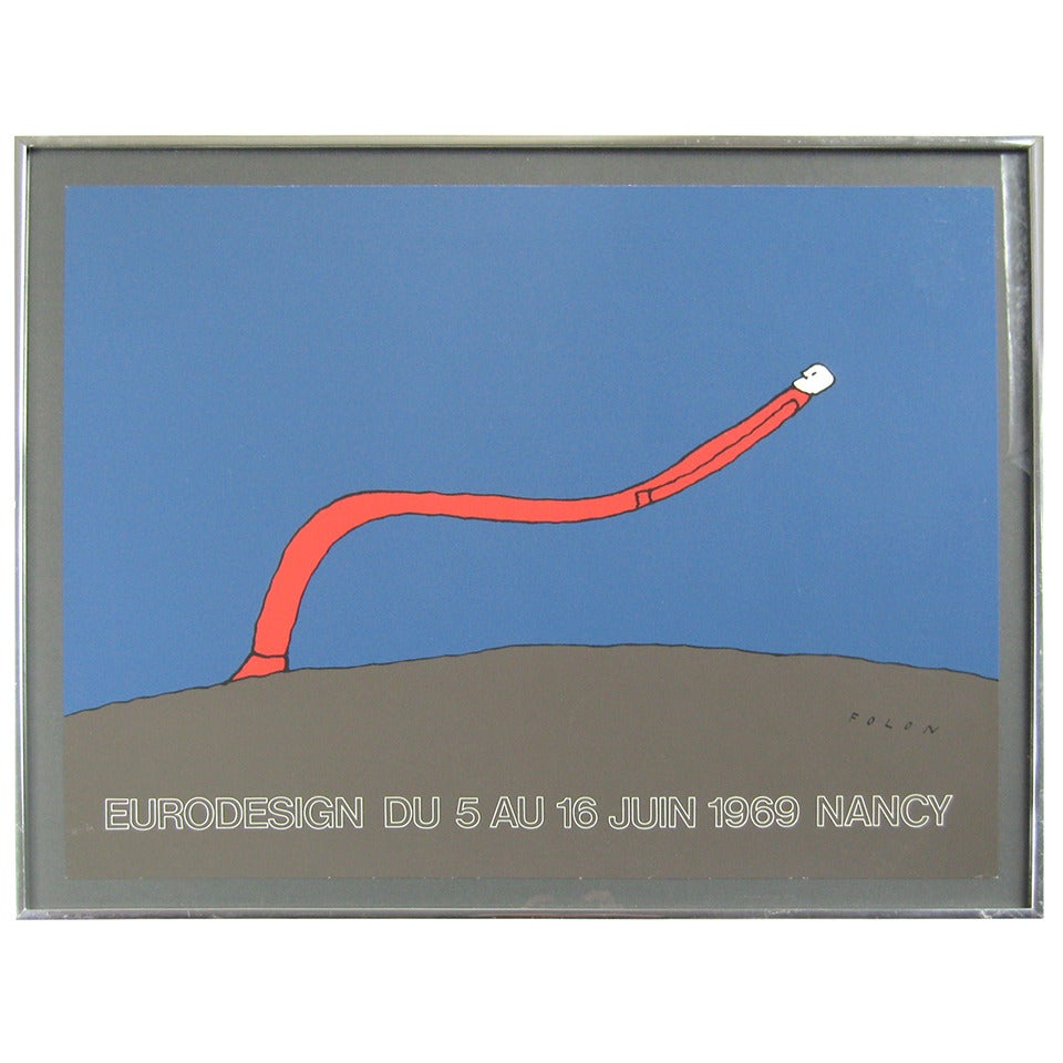 1969 Jean-Michel Folon Pop Artist "Nancy" Serigraph
