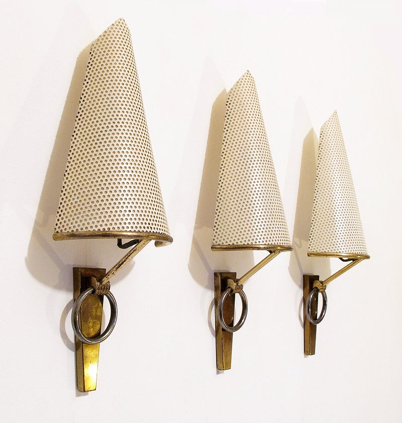 Three 1950s Sconces by Mathieu Matégot In Good Condition In London, GB