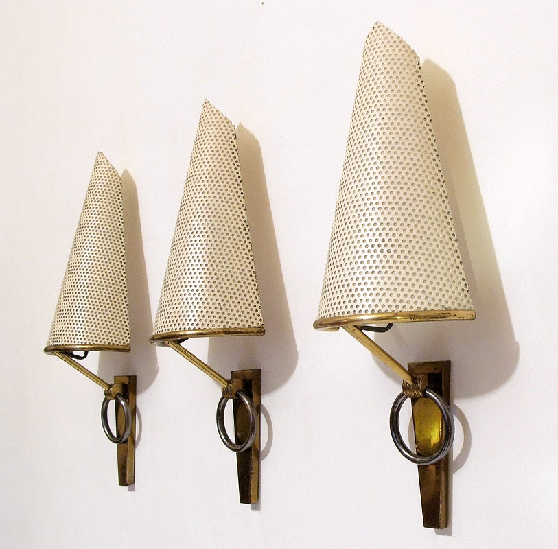 Mid-20th Century Three 1950s Sconces by Mathieu Matégot