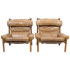 Pair of 1960s "Inca" Lounge Chairs by Arne Norell