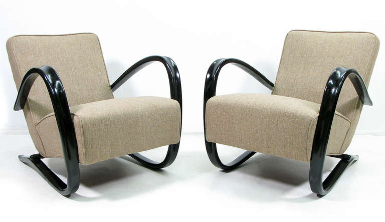 Art Deco Pair Of Deco Armchairs by Jindrich Halabala