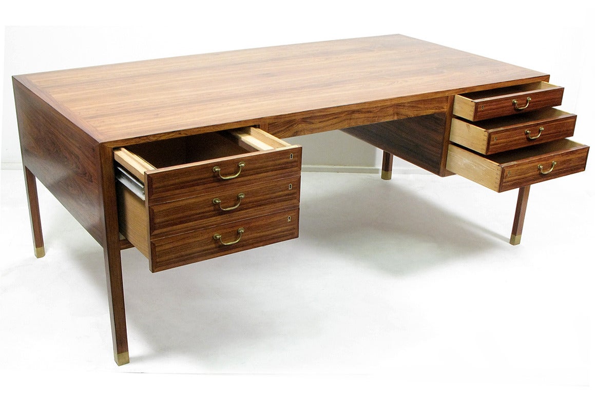 1950s Danish Rosewood Desk by Ole Wanscher for A J Iversen 2