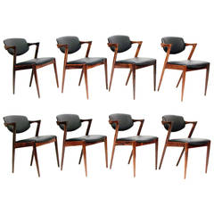 Eight Danish Rosewood Dining Chairs by Kai Kristiansen