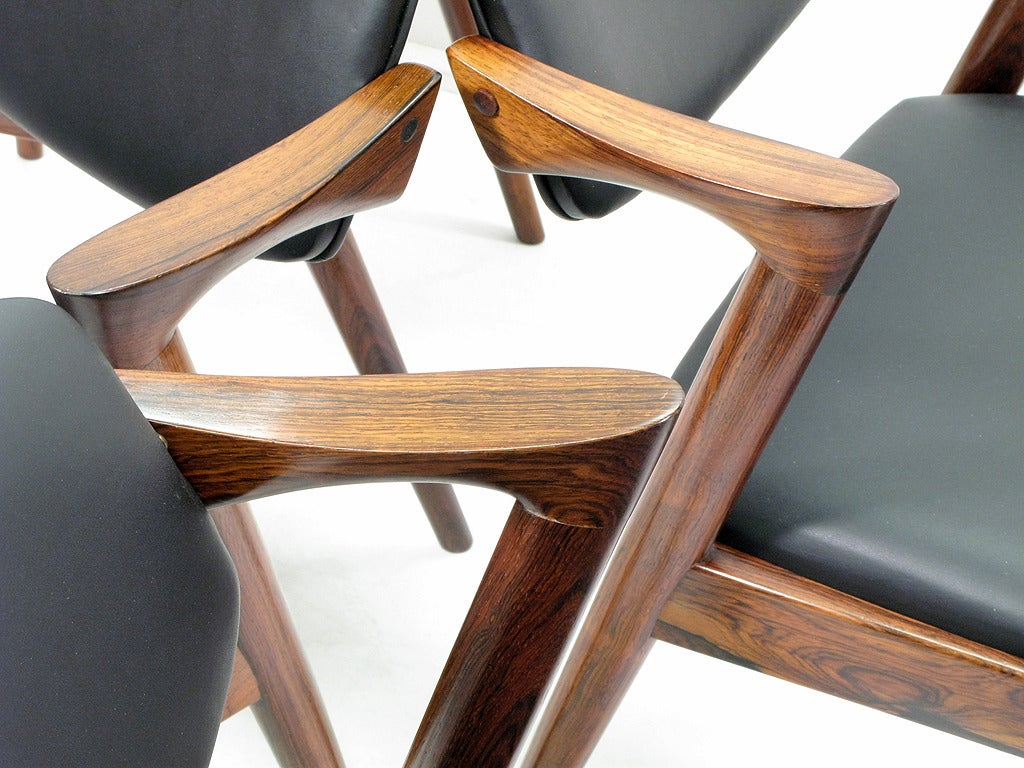 Mid-20th Century Eight Danish Rosewood Dining Chairs by Kai Kristiansen