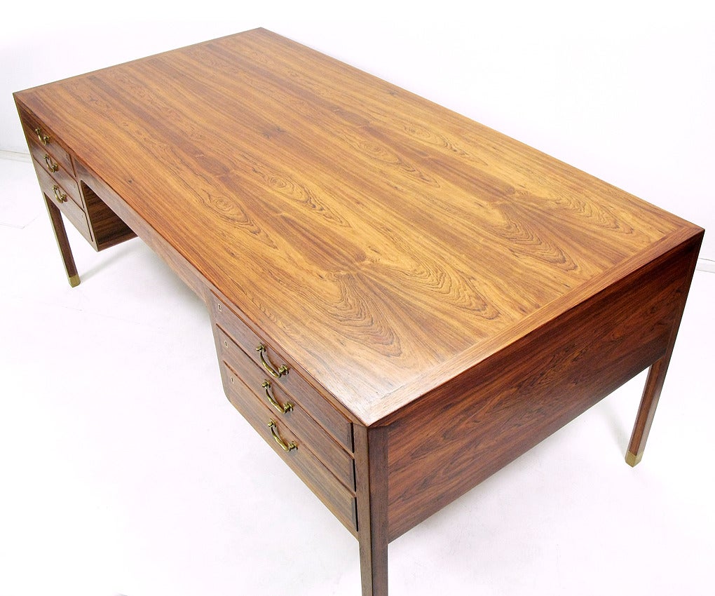 Mid-20th Century 1950s Danish Rosewood Desk by Ole Wanscher for A J Iversen