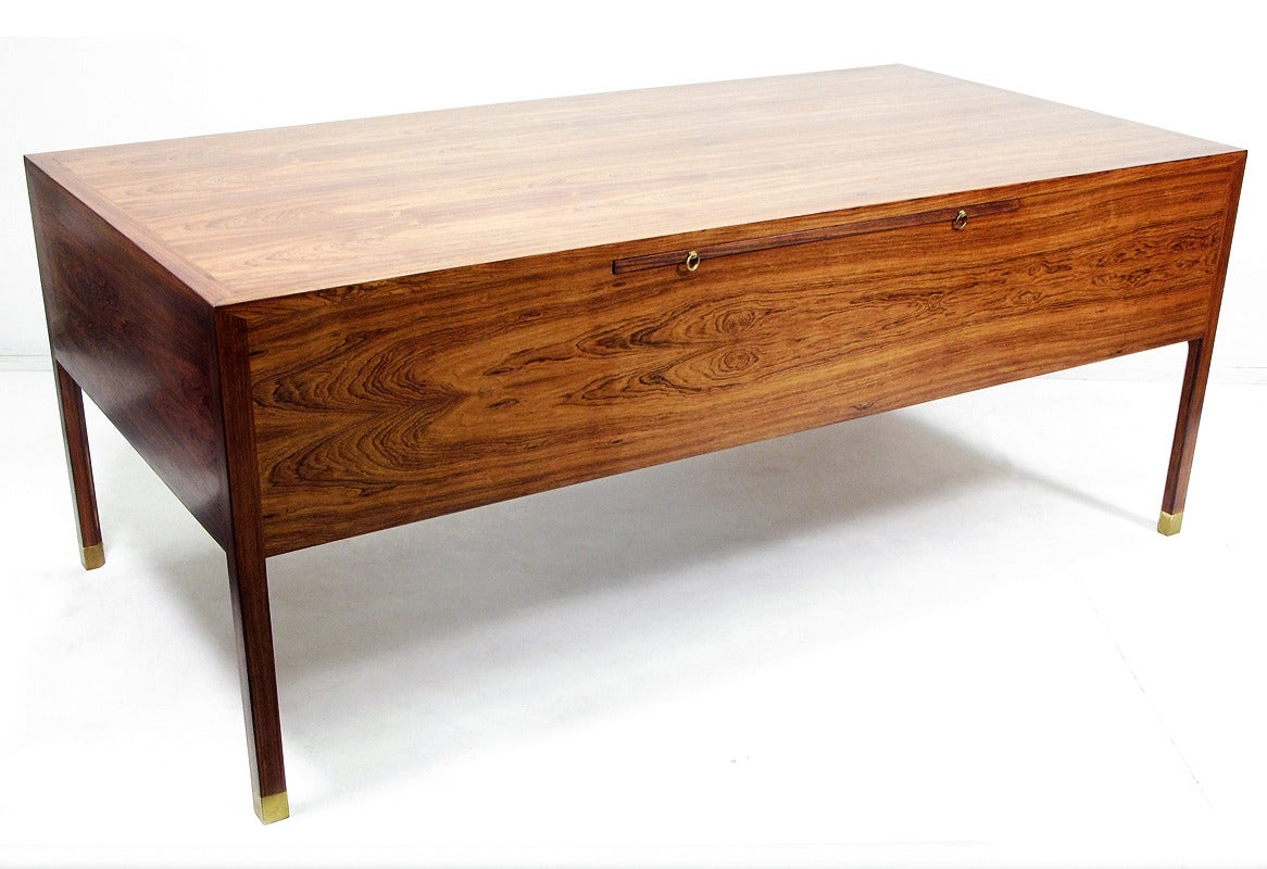 1950s Danish Rosewood Desk by Ole Wanscher for A J Iversen 1