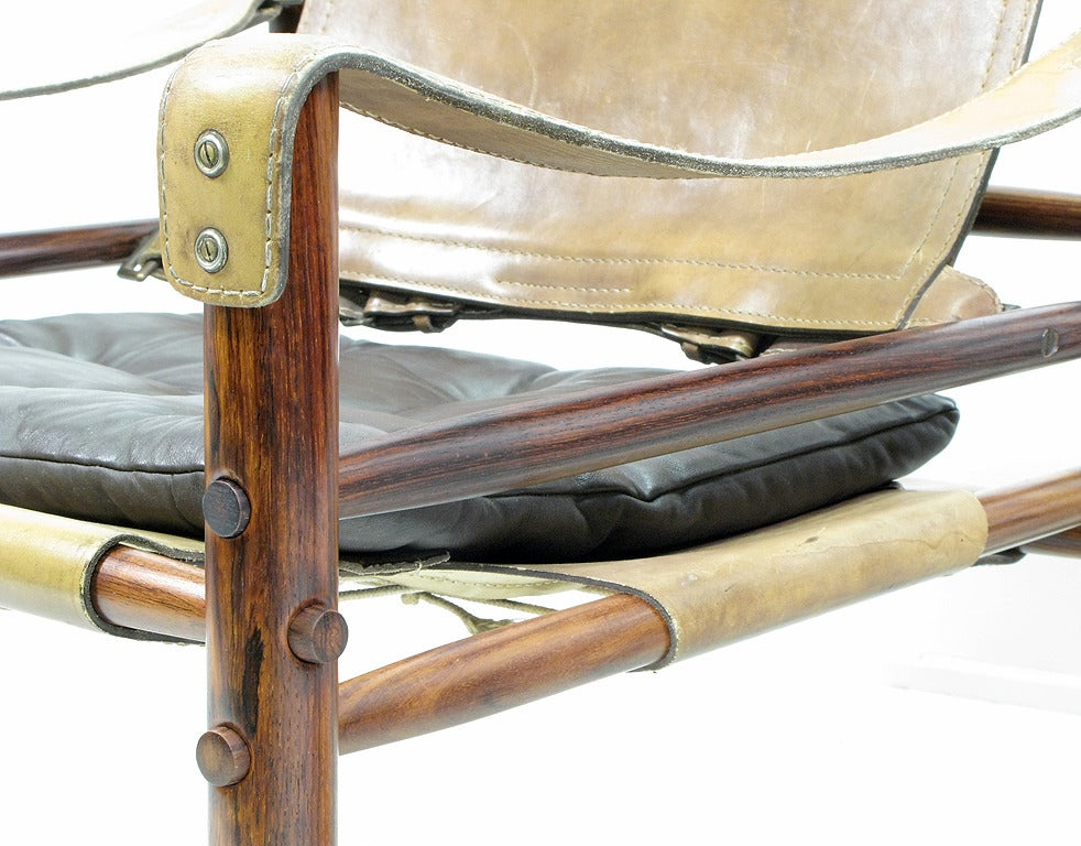 Leather Two Rosewood Sirocco Chairs by Arne Norell